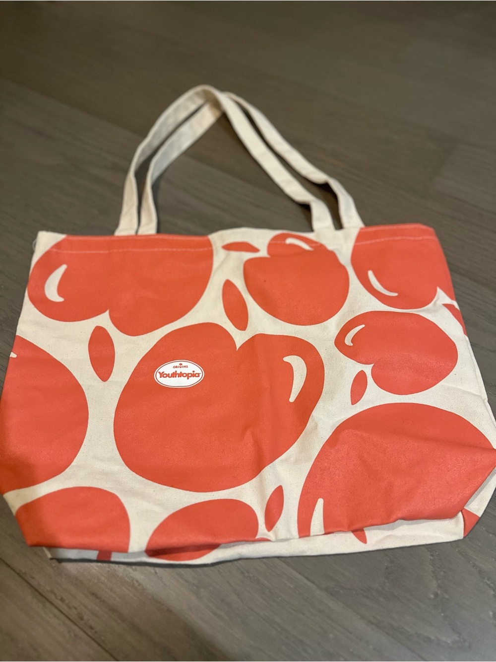 Limited Edition ORIGINS Youthtopia Apple Reusable Red Apples Tote Bag NYC Popup
